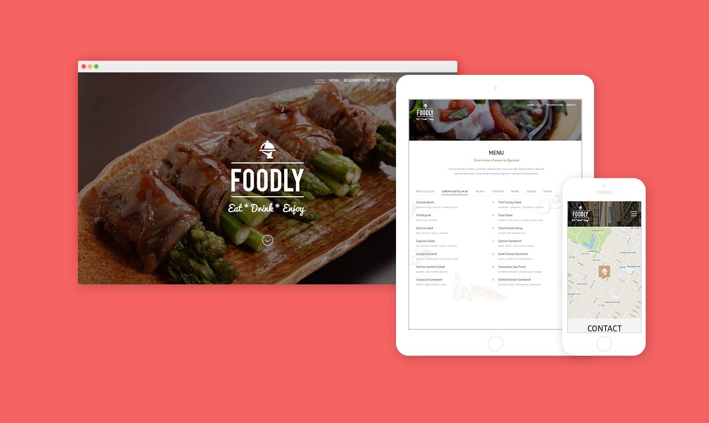 Foodly responsive WordPress Theme